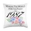 37 Birthday Making the world a better place since 1987 Throw Pillow view 1