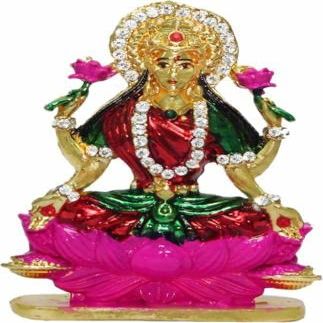 Deco Alankaram Presents Goddess Lakshmi/Laxmi & Lord Ganesha Idol God Statue Gift Item Decorative Showpiece #Frienemy-0805
