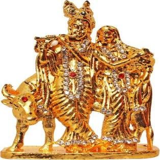 Western Eiderdown Presents God Radha Krishna/Radhey Krishan Couple Idol Puja Mandir Gift Decorative Showpiece #Aport-338