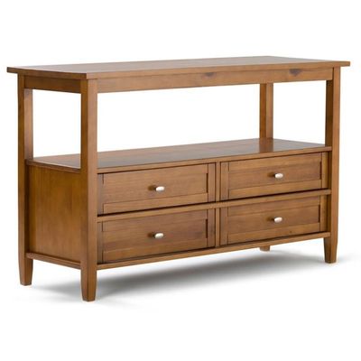Allora Shaker Wood 48" Transitional Console Sofa Table in Light Golden Brown