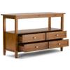 Allora Shaker Wood 48" Transitional Console Sofa Table in Light Golden Brown view 4