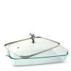 Arthur Court Glass Casserole Dish with Metal Deer Lid Handle Baking Dish - Perfect to keep your Buffet Sides Protected and Warm - Rustic Style 9.25 inches x 13.5 inches 3 quart - 2-pieces view 2