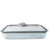 Arthur Court Glass Casserole Dish with Metal Shell Lid Handle Baking Dish - Perfect to keep your Buffet Sides Protected and Warm - Ocean/Sea Style 9.25 inches x 13.5 inches 3 quart - 2-pieces view 3