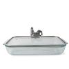 Arthur Court Glass Casserole Dish with Metal Rooster Handle Baking Dish - Perfect to keep your Easter Sides Protected and Warm - Farmhouse Style 9.25 inches x 13.5 inches 3 quart - 2-pieces view 3