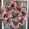 Folk Style Reindeer Christmas Deco Mesh Front Door Wreath, Stylish Designer Traditional Classic Style, Handcrafted Home Decor, Porch Decoration view 2