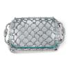 Arthur Court Metal Crab and Net Casserole Dish Holder Ocean Pattern Casted in Aluminum with Artisan Quality Hand Polished Design Tarnish-Free 21 inch Long 3 Quart Removable Glass Dish Included view 2