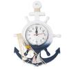 SEWACC Nautical Decor Wall Clock Anchor Clock Mediterranean Style Boat Wheel Wall Coastal Beach Theme Nautical Wheel Rudder Steering Decor Beach view 1