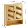 SMIBUY Bathroom Cabinet Wall Mounted, Bamboo Over-The-Toilet Storage Organizer, Space Saver Medicine Cabinet with 2 Door and Adjustable Shelves (Natural) view 3