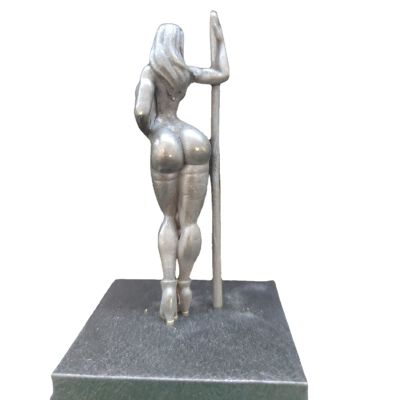 4.72In Copper Sexy Pole Dancer Figurine,Yoga Voluptuous Female Body Ornaments Body Art Ketone Body Miniatures Statue,Home Office Desktop Decoration Ornament