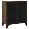 QZZCED Sideboard Storage File Cabinets Standing Cabinets Bookcases Storage Cabinets Storage Cabinet Rustic Brown 28.3"x14.2"x32.3" Metal and MDF view 3