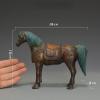 Antique Brass War Horse Miniature Figurines,General Horse Statue Model Crafts Desktop Ornament Home Sand Table Garden Study Decor Accessories Paperweight view 2