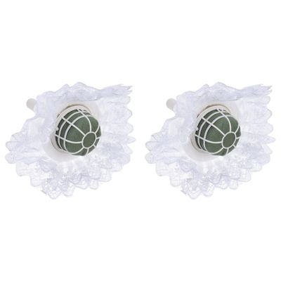 Gadpiparty 2pcs Bride Flower Bouquet Holder Lace Compact Floral Arrangement Handle for Weddings Lightweight Bridal Supplies for Fresh and Faux Flowers Decoration