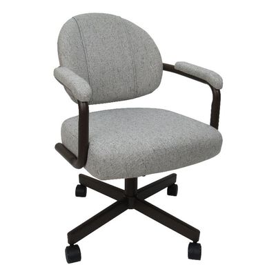 Tobias Designs Inc. Swivel Metal Caster Dining Chair M-70 - Hemsath Slate on Brown