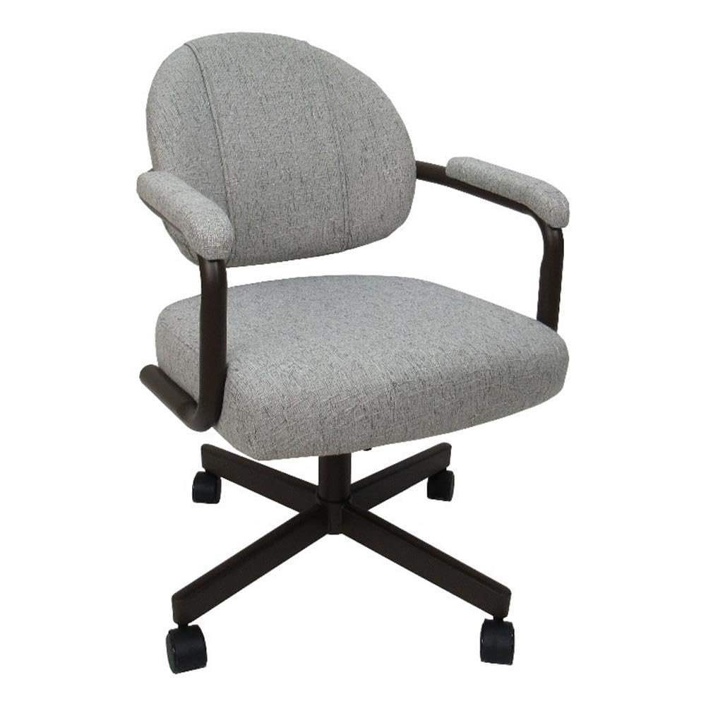 Tobias Designs Inc. Swivel Metal Caster Dining Chair M-70 - Hemsath Slate on Brown