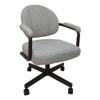 Tobias Designs Inc. Swivel Metal Caster Dining Chair M-70 - Hemsath Slate on Brown view 1