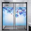 Blue and Purple Frosted Stained Glass Window Cling Leaf Design Flower Orchids Natural Flowers UV Light Sun Blocking Glass Sticker Blackout Window Film Romantic Floral 35.4Wx78.7L-inch x2 Pcs view 2