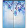 Blue and Purple Frosted Stained Glass Window Cling Leaf Design Flower Orchids Natural Flowers UV Light Sun Blocking Glass Sticker Blackout Window Film Romantic Floral 35.4Wx78.7L-inch x2 Pcs view 4