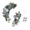 2 Pieces Hanging Artificial Flowers Swag Simulation Garland Wedding Arch Flowers for Wedding Arbor Ceremony Centerpiece, Lake Blue view 3