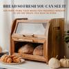 Arise Stylish Acacia Bread Box for Kitchen Countertop, Extra Large 2-Shelf Wooden Bread Storage Container with Clear Windows and Air Vents Keep Bread, Bagels and Rolls Fresh, Self Assembly view 2