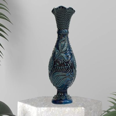 EliPOT Turkish 12" Ceramic Vase (Turquoise Alpha)