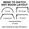 Aluminum Flexible Ceiling Curtain Track  3ft-13.1ft / 4m Bendable Wall/Ceiling Mount Rail, Smooth Glide System for Bay Windows, RVs, Room Dividers, Showers  Easy Install & Custom Fit view 3