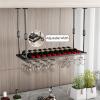 Adjustable Wine Glass Rack Under Cabinet, Stemware Wine Glass Metal Holder, Hanging Wine Glasses Storage Hanger Organizer for Kitchen Bar Decor (Size : 60cmx30cm) view 3