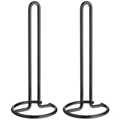 Xiaochen Modern Paper Towel Holder 2 Pcs Kitchen Roll Holder,Paper Towel Stand,Vertical Paper Hand Towel Rack For Home,Kitchen,Bathroom (Color : Black)