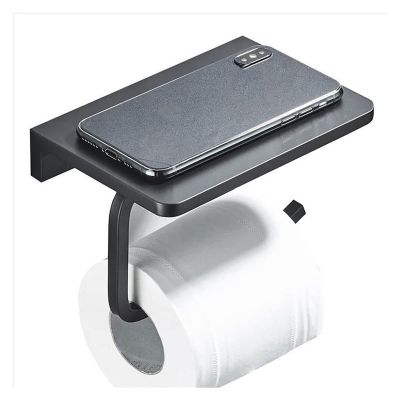 Xiaochen Modern Paper Towel Holder 1pc Aluminium Toilet Paper Rack Roll Paper Holder Waterproof Phone Holder Wall Mounted Punch Free Bath Soap Towel Shelf Holders