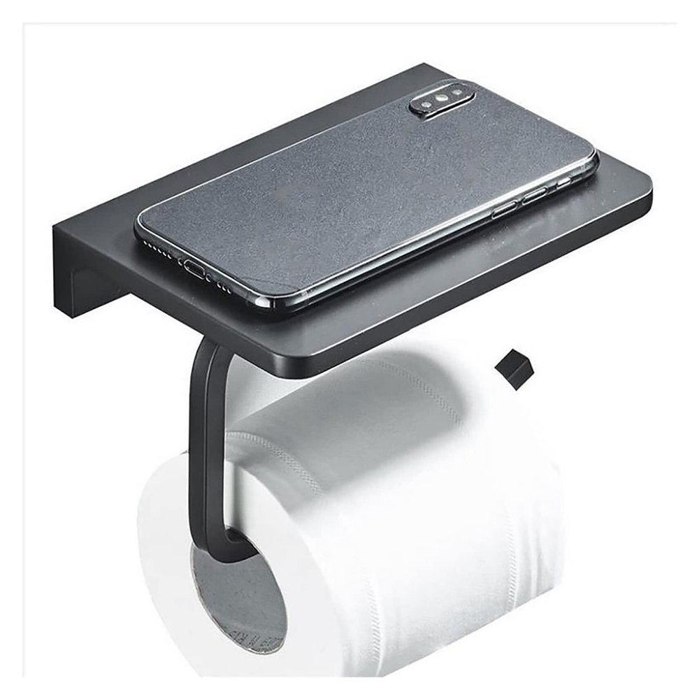Xiaochen Modern Paper Towel Holder 1pc Aluminium Toilet Paper Rack Roll Paper Holder Waterproof Phone Holder Wall Mounted Punch Free Bath Soap Towel Shelf Holders