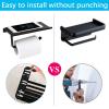 Xiaochen Modern Paper Towel Holder 1pc Aluminium Toilet Paper Rack Roll Paper Holder Waterproof Phone Holder Wall Mounted Punch Free Bath Soap Towel Shelf Holders view 4