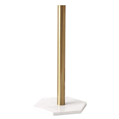 Xiaochen Modern Paper Towel Holder 31cm Nordic Retro Marble Grain Texture For Kitchen Towel Toilet Roll Paper Holder Ceramics Vertical Desktop Dishcloth Storage (Color : Gold)