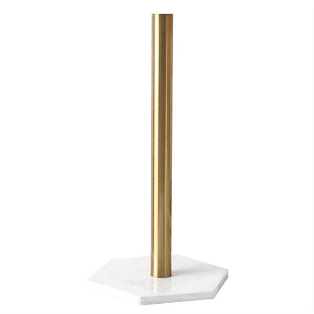 Xiaochen Modern Paper Towel Holder 31cm Nordic Retro Marble Grain Texture For Kitchen Towel Toilet Roll Paper Holder Ceramics Vertical Desktop Dishcloth Storage (Color : Gold)
