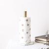 Xiaochen Modern Paper Towel Holder 31cm Nordic Retro Marble Grain Texture For Kitchen Towel Toilet Roll Paper Holder Ceramics Vertical Desktop Dishcloth Storage (Color : Gold) view 4