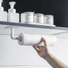 Xiaochen Modern Paper Towel Holder Self Adhesive Towel Rack Wall Hook Free Nail Shelf For Key Coat Hanger Kitchen Bathroom Multi-function Paper Storage Holders (Color : Towel Rack) view 2