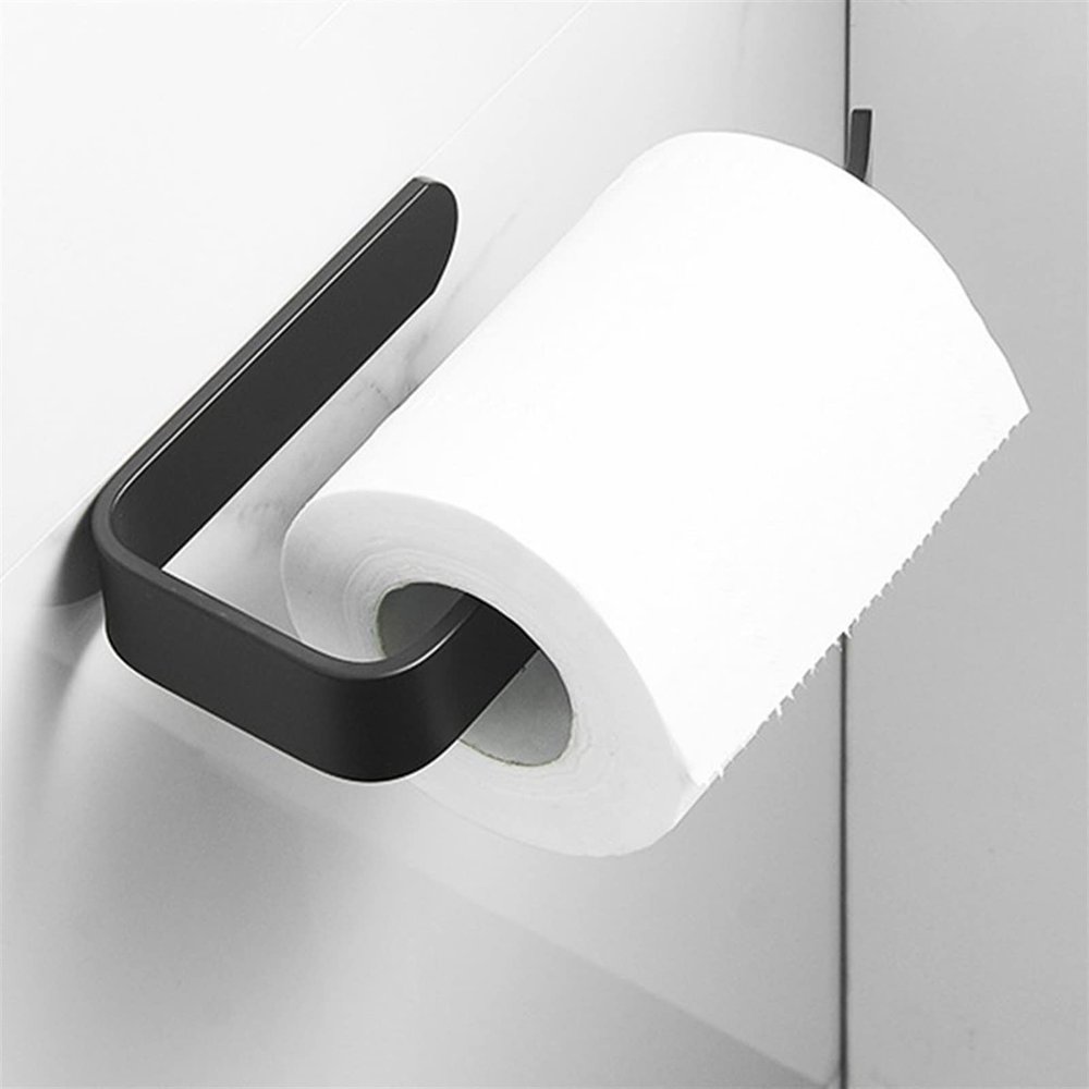 Xiaochen Modern Paper Towel Holder Hanging Paper Roll Holder Kitchen Towel Cupboard Door Rack Space Aluminum Punch-free Creative Paper Toilet Tissue Box (Color : Long Style)