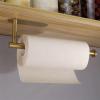 Xiaochen Modern Paper Towel Holder New Paper Towel Holder Under Cabinet Self Adhesive Kitchen Countertop Wall Mount Paper Towel Holders With Screws Gold view 4