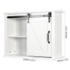 Bathroom Wall Mounted Storage Cabinet with Sliding Barn Door, Over The Toilet Storage Cabinet, Decorative Farmhouse Wooden Cabinet for Kitchen Dining, Bathroom, Living Room, 27.2"L x 7.8"W x 19.7"H view 2