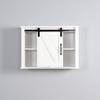 Bathroom Wall Mounted Storage Cabinet with Sliding Barn Door, Over The Toilet Storage Cabinet, Decorative Farmhouse Wooden Cabinet for Kitchen Dining, Bathroom, Living Room, 27.2"L x 7.8"W x 19.7"H view 3