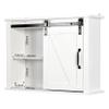 Bathroom Wall Mounted Storage Cabinet with Sliding Barn Door, Over The Toilet Storage Cabinet, Decorative Farmhouse Wooden Cabinet for Kitchen Dining, Bathroom, Living Room, 27.2"L x 7.8"W x 19.7"H view 4