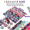 Sosation 60 Pcs 80s 90s Party Slap Bracelets Favors Decorations Slap Wristbands Retro Theme Bracelet Snap Bands Snap Wristband for Adults Throwback Party(Retro Style) view 2