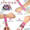 Sosation 60 Pcs 80s 90s Party Slap Bracelets Favors Decorations Slap Wristbands Retro Theme Bracelet Snap Bands Snap Wristband for Adults Throwback Party(Retro Style) view 3