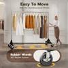 HOKEEPER Commercial Z Base Garment Rack Hold 500LBS Heavy Duty Clothing Rack Adjustable Rolling Clothes Rack for Hanging Clothes Racks on Wheels Portable Z Rack, Chrome Finish view 2