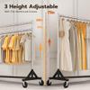 HOKEEPER Commercial Z Base Garment Rack Hold 500LBS Heavy Duty Clothing Rack Adjustable Rolling Clothes Rack for Hanging Clothes Racks on Wheels Portable Z Rack, Chrome Finish view 4
