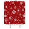 ABONAN Christmas Shower Curtain Snowflake Red Grey White Winter Holiday Merry Christmas Fabric Bathroom Curtains Decor Set with Hook(67" Wx70 H) view 3
