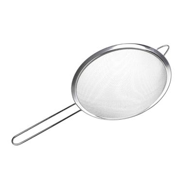 SEIWEI 22cm Wire Fine Mesh Sieve Oil Strainer Flour Colander Sifter Stainless Steel Strainer Filtering Food Silver