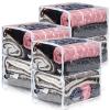6 Packs Clear Zippered Storage Bags Sweater Moth Bags Plastic Storage for Blankets Clothes Bed Sheet Organizer with Zipper for Closet Linen Sweater Bed Sheet Clothes Pillow(18 x 15 x 9 Inch) view 1