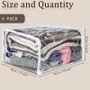6 Packs Clear Zippered Storage Bags Sweater Moth Bags Plastic Storage for Blankets Clothes Bed Sheet Organizer with Zipper for Closet Linen Sweater Bed Sheet Clothes Pillow(18 x 15 x 9 Inch) view 2