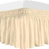 Kings Loft 1000 Thread Count, 100% Egyptian Cotton, Ivory Wrap Around Dorm Room Bed Skirt with Three Side Coverage in Full Size (54" x 80"+ 40" Inch) view 1