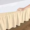 Kings Loft 1000 Thread Count, 100% Egyptian Cotton, Ivory Wrap Around Dorm Room Bed Skirt with Three Side Coverage in Full Size (54" x 80"+ 40" Inch) view 2