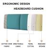 Large Headboard Long Pillow Solid Color Plaid Back Cushion Resting Reading Support Pillow Daybed Bolster Wedge Pillow King Size Bed Backrest Washable Cushion,A,No headboard 59"/150cm view 3